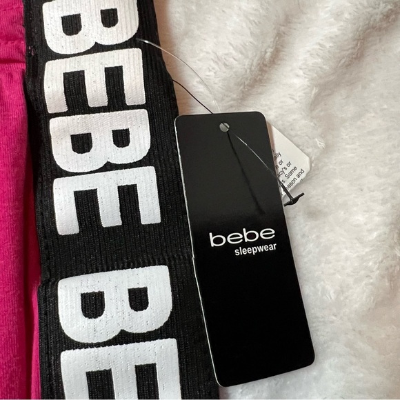 Bebe Hot Pink Logo Sleep Joggers | Size M | NWT - Picture 3 of 9